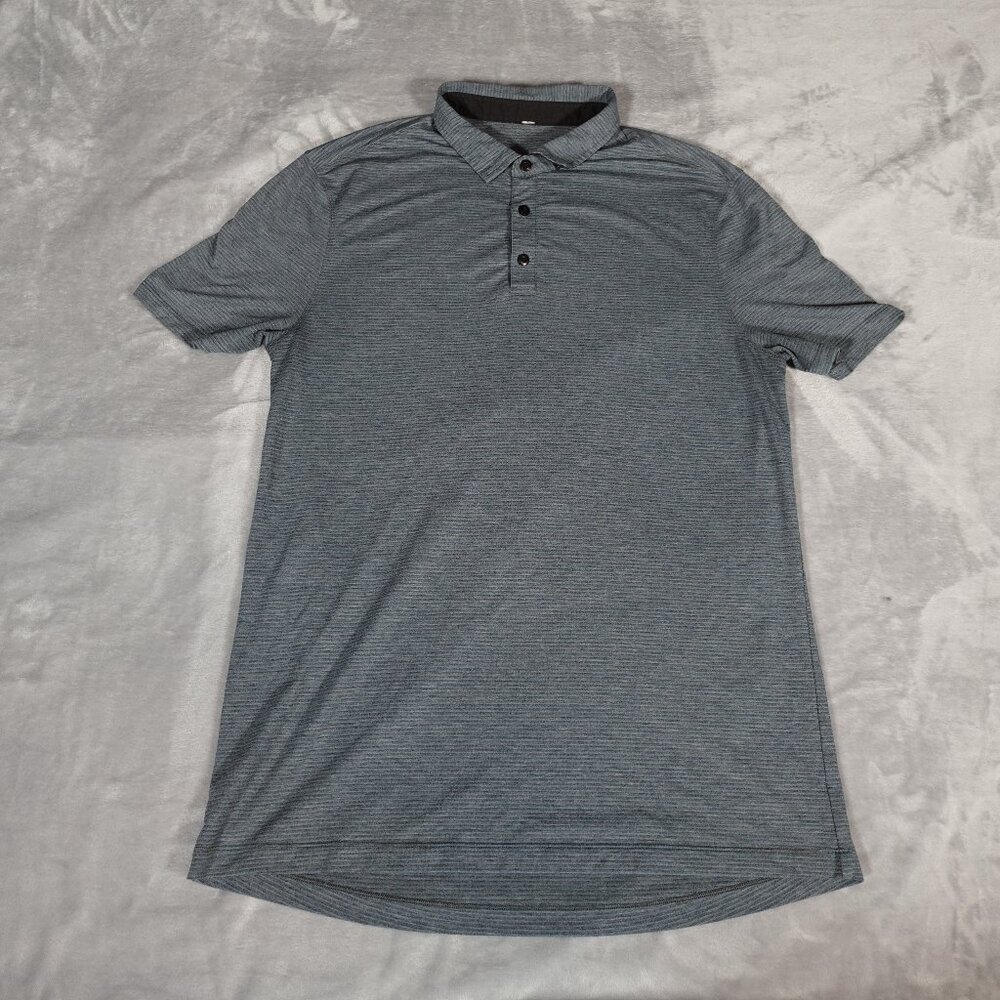 lululemon athletica Men's Charcoal Micro-Striped Polo